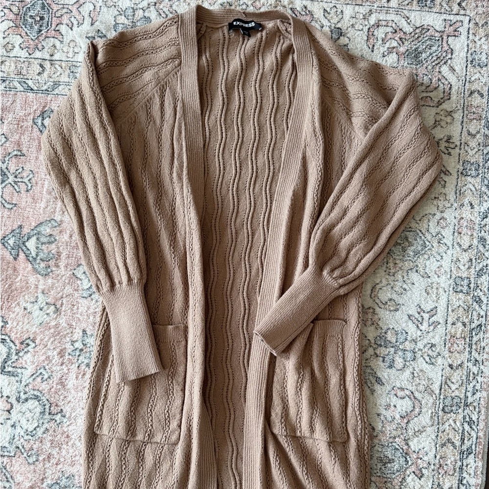 Express Women's Brown Cardigan Sweater